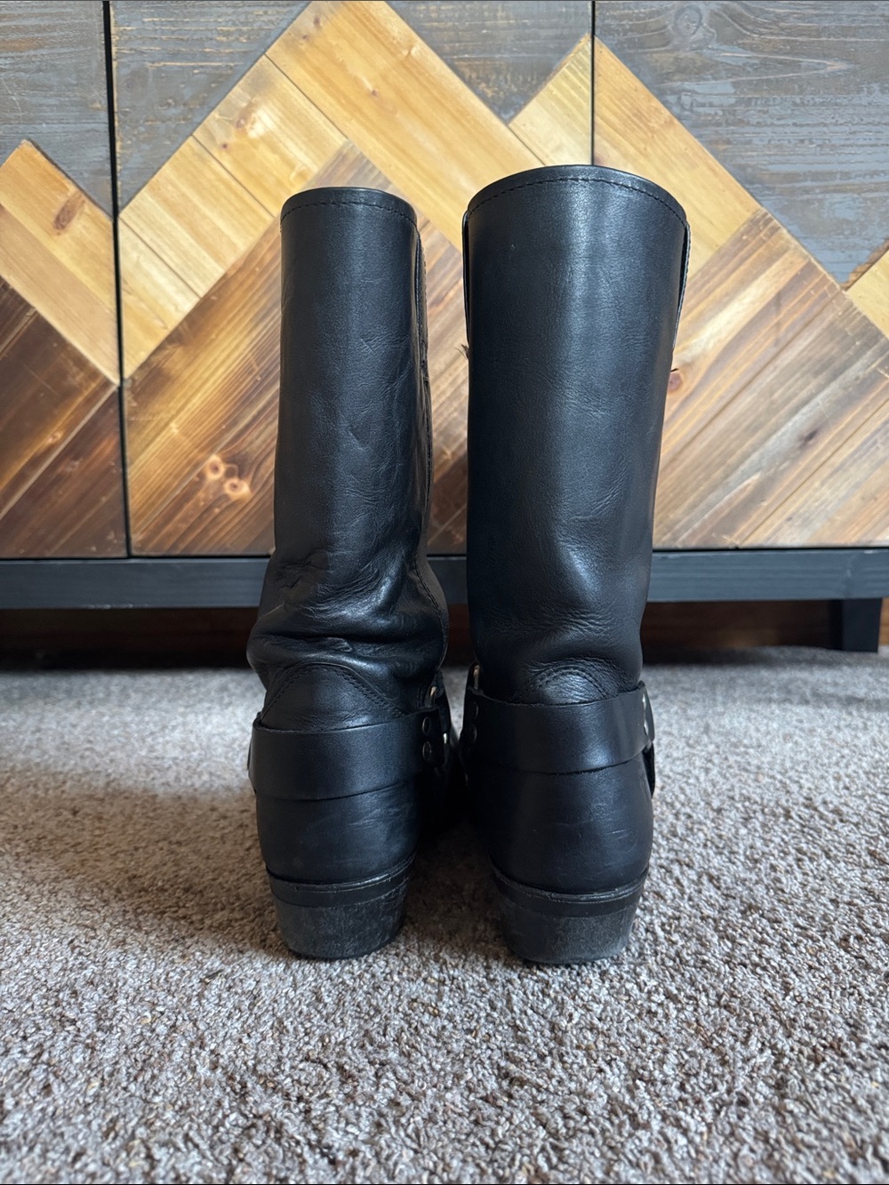 Frye Black Leather Harness 12R Boots - Picture 4 of 6